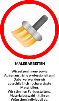 Wir setzen Innen- sowie Außenanstriche professionell um! Dabei verwenden wir  ausschließlich hochwertigste Materialien. Wir stimmen Farbgestaltung, Materialauswahl mit Ihren Wünschen individuell ab. MALERARBEITEN